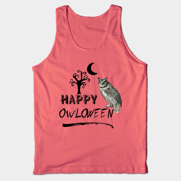 Halloween Owl Tank Top by Biophilia